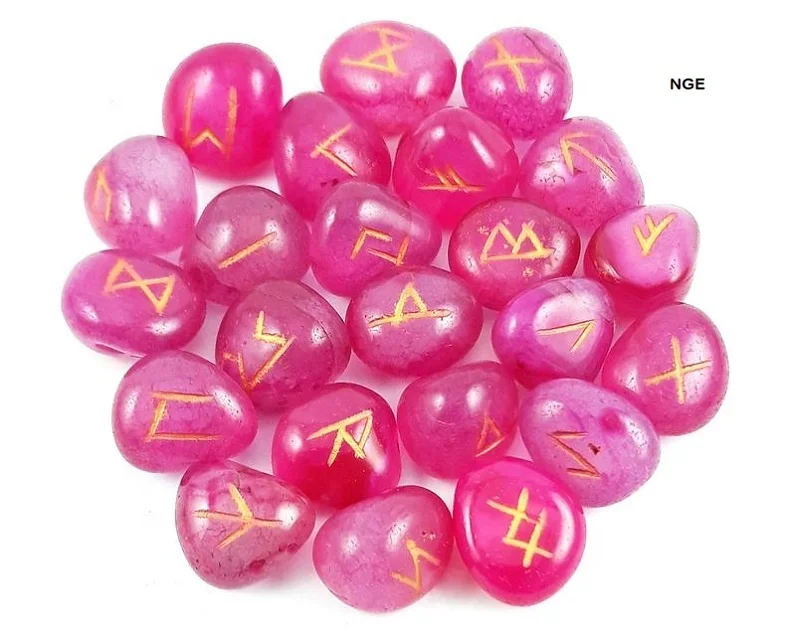 Mix Onyx Gemstone engraved rune sets onyx gemstone viking runes for healing and meditation onyx tumbled runes stones