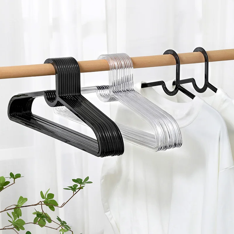 Chenyi Black Plastic 50 Pack Plastic Clothes Hangers Shirt Hangers Space Saving Plastic Coat Hangers for Closet