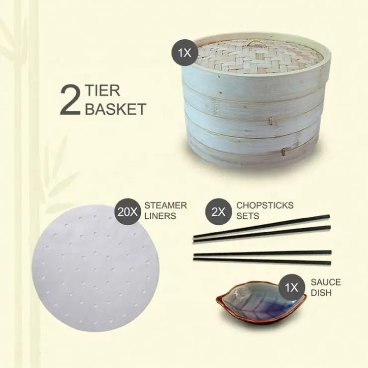 High-Quality Natural Handmade 10 Inch Bamboo Steamer Steam Basket For Dim Sum, Vegetables, Bao Buns & More