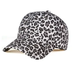 Fashion high quality 6 panel animal women baseball hat leopard print duck tongue cap