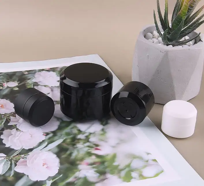 Black 3g 5g 10g 15g 30g 50g Small PP Cosmetic round cream container