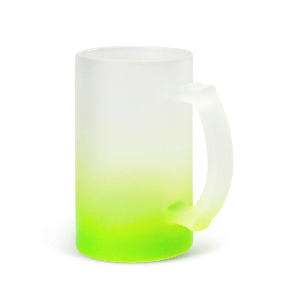 16oz transparent beer mug  gradient mug for sublimation  free sample frosted colored glass mug for heat transfer 2021 trendy