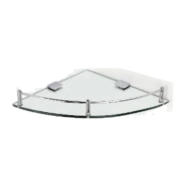 Bathroom Wall Mounting Glass Shelf Fan-shape Design Bathroom Toilet Corner Glass Shelf