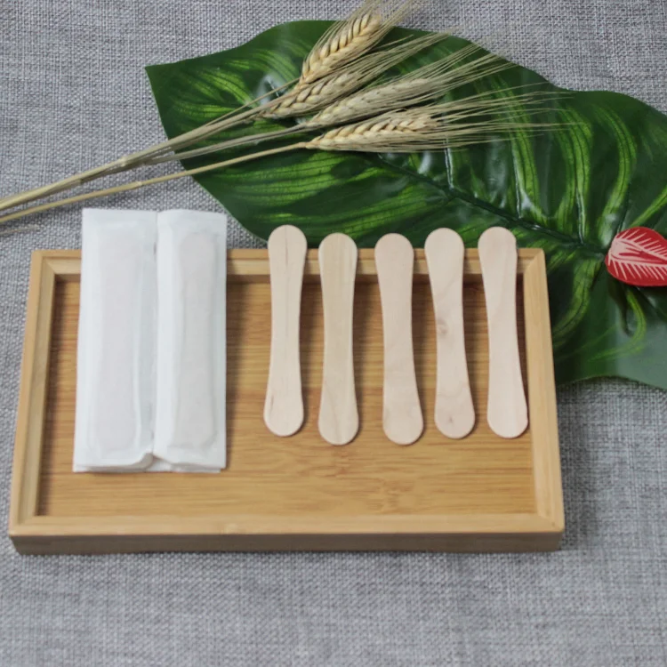 Factory Direct Disposable Birch Wooden Ice Cream Spoon 93mm birch wood ice cream spoon hot stamping for ice cream