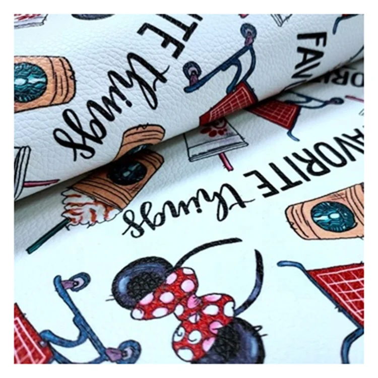 
Eco-friendly New Design DIY Custom Digital Print Faux Synthetic Imitation PU PVC Vegan Printed Faux Leather Fabric For Bag Walle 