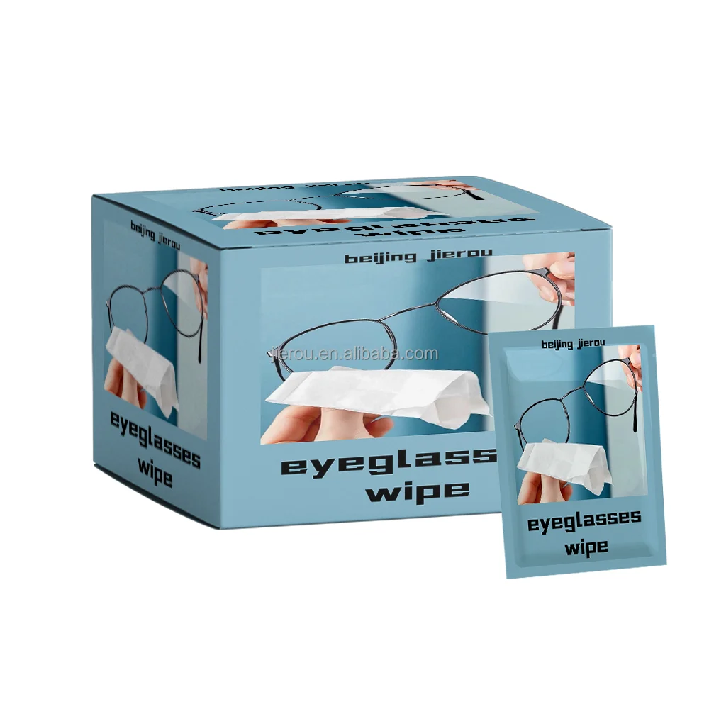 Wholesale Custom Private Label  Pre Moistened Optical Camera Lens Screen Eyeglass Cleaning Wet Wipes