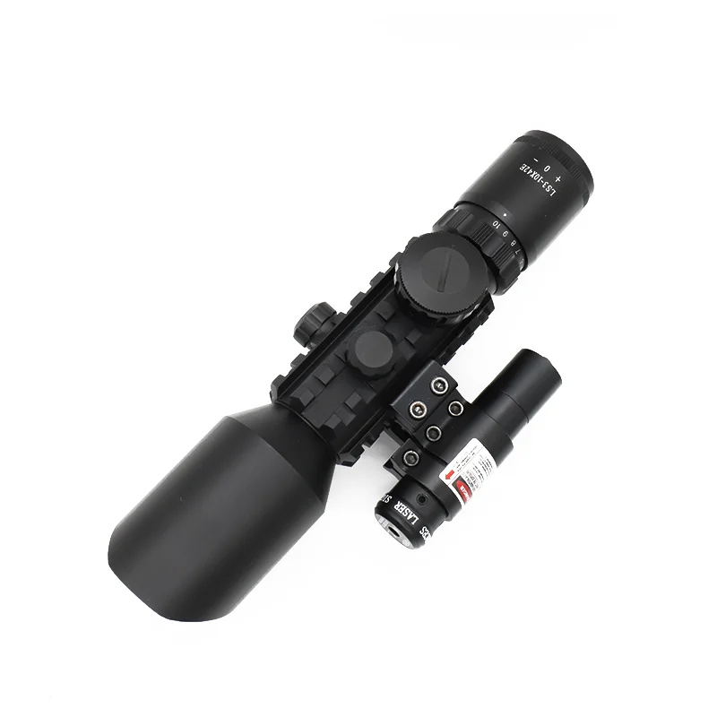 M9 Red Laser 3-10X42EG Red Green Illumination Hunting Sight Scope With Red Dot Laser Metal Telescope