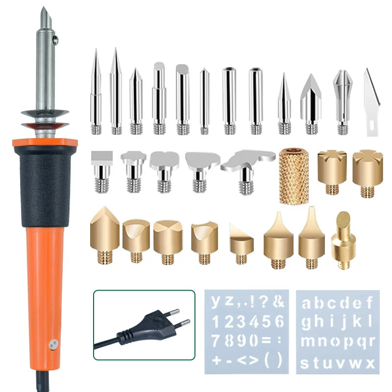 Promotion 110V/220V 30W/40W 27 tips Pyrography Art Crafts Pen Multi Tips Wood BurningTool Kit with Soldering iron stand