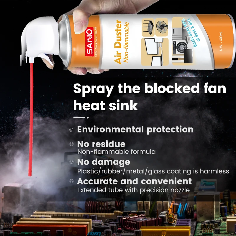 Sanvo Dust Remover R152a/R134a Air Duster&Compressed Gas Duster for Office Equipment
