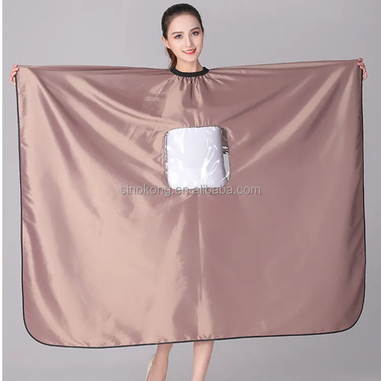 Wholesale With Window Hair Styling Cape Waterproof Hairdresser Cape Barber Salon Tools
