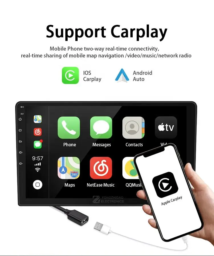9 inch 10.1 inch 4k 1 Din 2 Din Android 10  Touch Panel Head Unit 64 Stereo DVD Player Carplay Android Car Radio 10 inch 8 Core