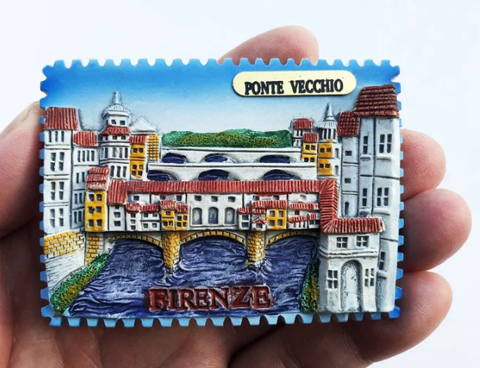 Italy Roma MATERA  S.GIMIGNAND travel souvenir resin painted refrigerator magnet