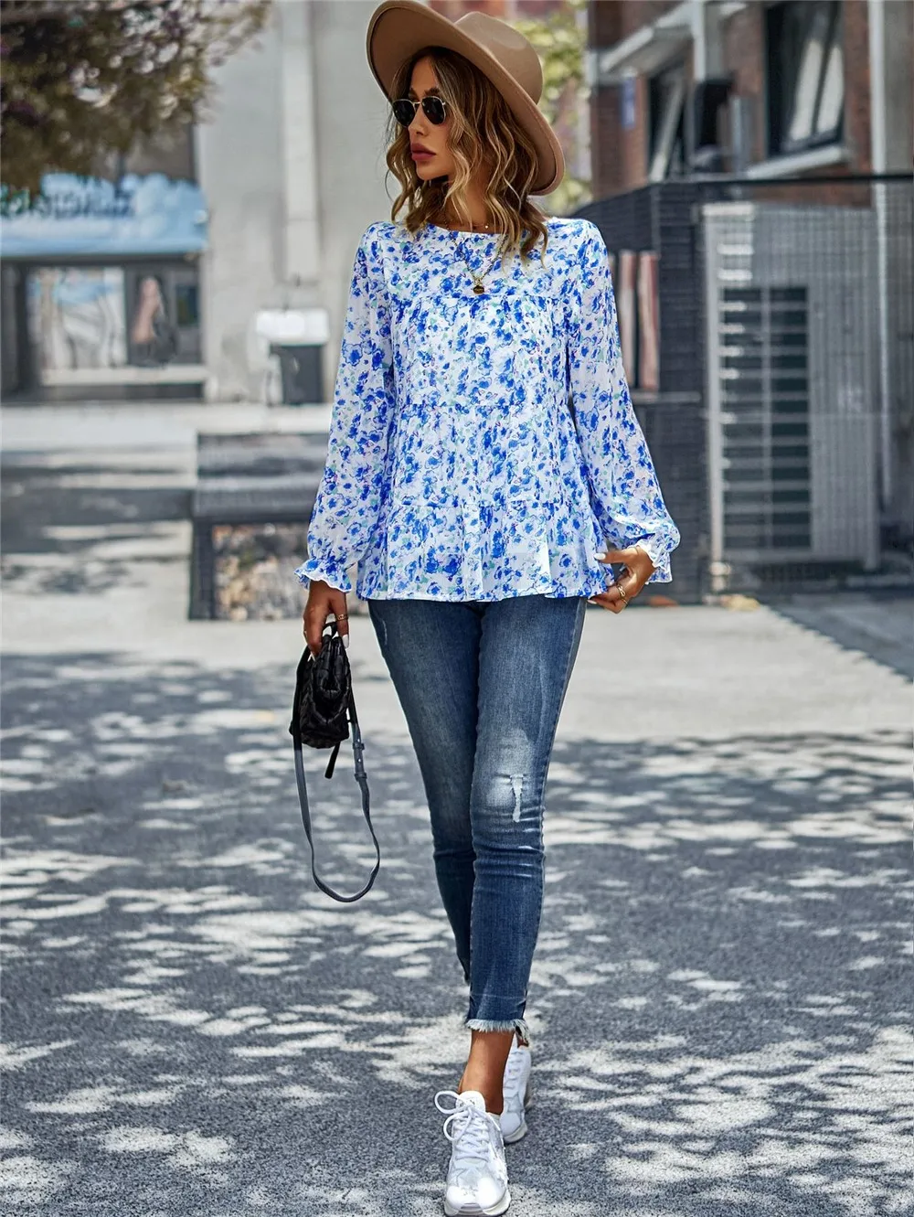 Tops And T Shirt For Women Custom Elegant Long Sleeve Ruffle Women Tops And Blouses