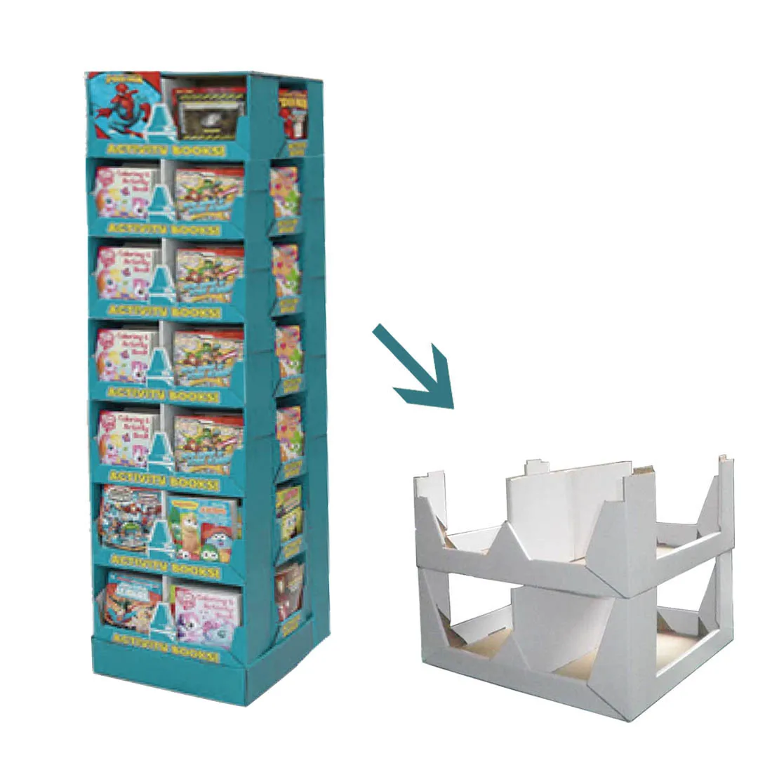Wholesale Floor Standing Products Cardboard Display Rack Divider Socks Display Racks