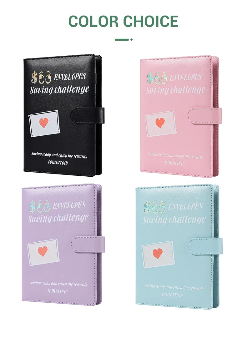 100 Envelope Money Saving A5 Binder 6 Ring Trading Card Binder 100 Day Money Budget Binder With Cash Envelopes