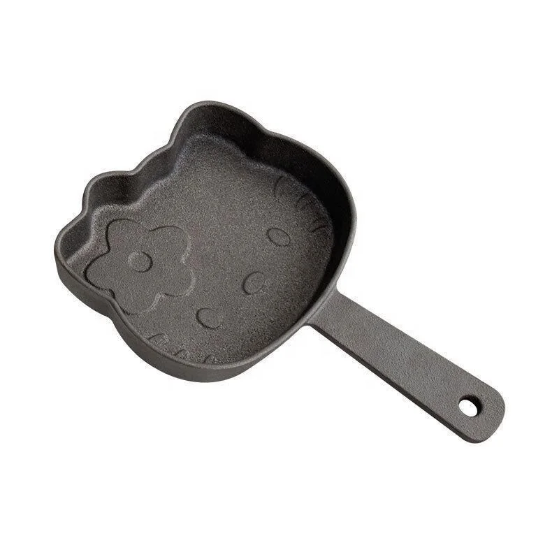 Kitty Cat Cast Iron Frying Pan Cute Cartoon Cat Pot Mini Frying Egg Pan Non-stick Breakfast Pot Fried Egg Mold