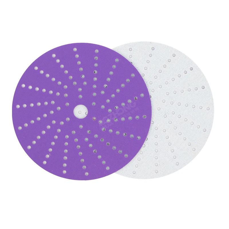Шлифовальный диск 5 дюймов Фиолетовый Круглый абразивный наждачный 180 грит водонепроницаемый керамический 150 мм шлифовальный PSA на липучке для