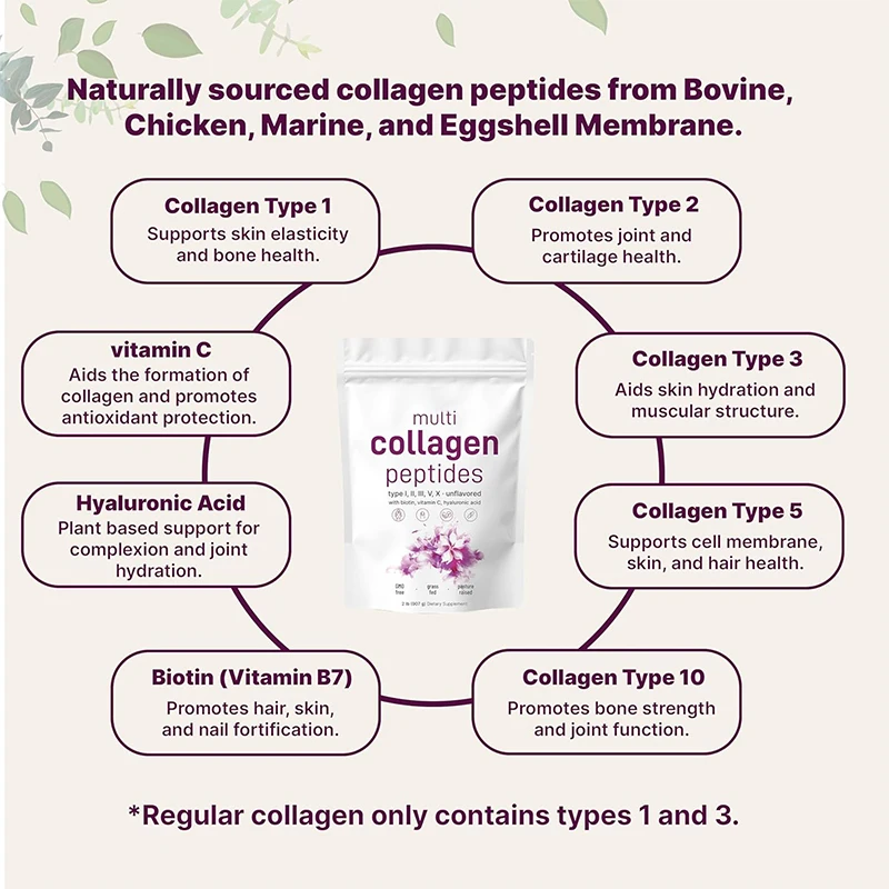 Super Collagen Hydrolyzed Vital Proteins Peptides Powder Best Private Label Beauty Pure Sachet