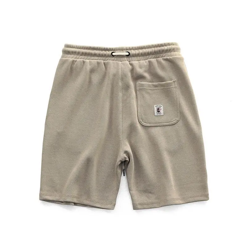 Heavy-weight knit cropped pants for men in Japanese made old cotton sports shorts