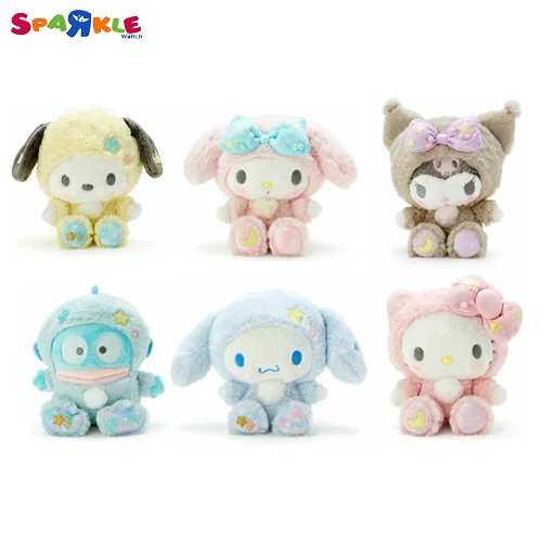 Cartoon Stuffed Sanri0 Plush Toy 20cm My Kawaii Anime Soft Kids Melody Birthday Christmas Gift Kuromi-