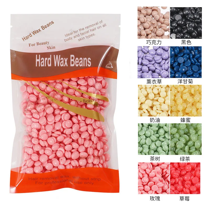 300G Per Bag Wax Beads Hair Removal Hard Wax Beans for Sensitive Skin Face Eyebrow Legs At Home Hair Removal Wax Bean