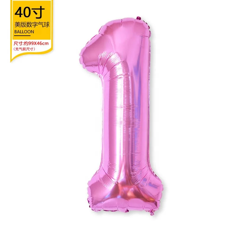 various colors large 40 inches number foil balloon white red rainbow green dark blue  foil helium balloon for happy birthday