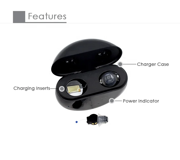 Smallest hearing aids New rechargeable hearing amplifier complete in ear