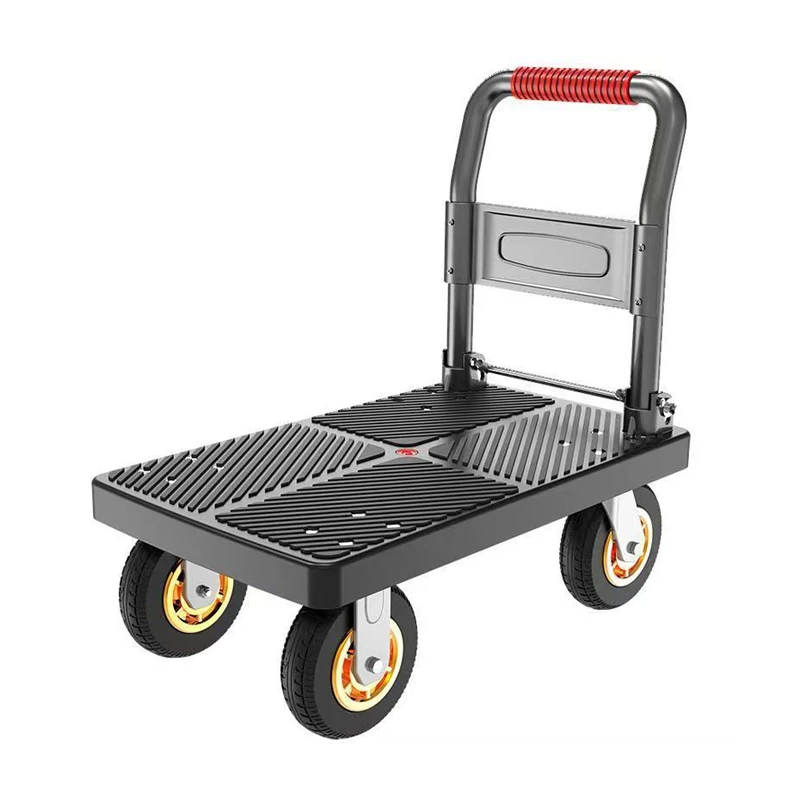 NEW Foldable warehouse flatbed handcart factory cargo transportation Cart Home Luggage Trolley Hotel Supplies