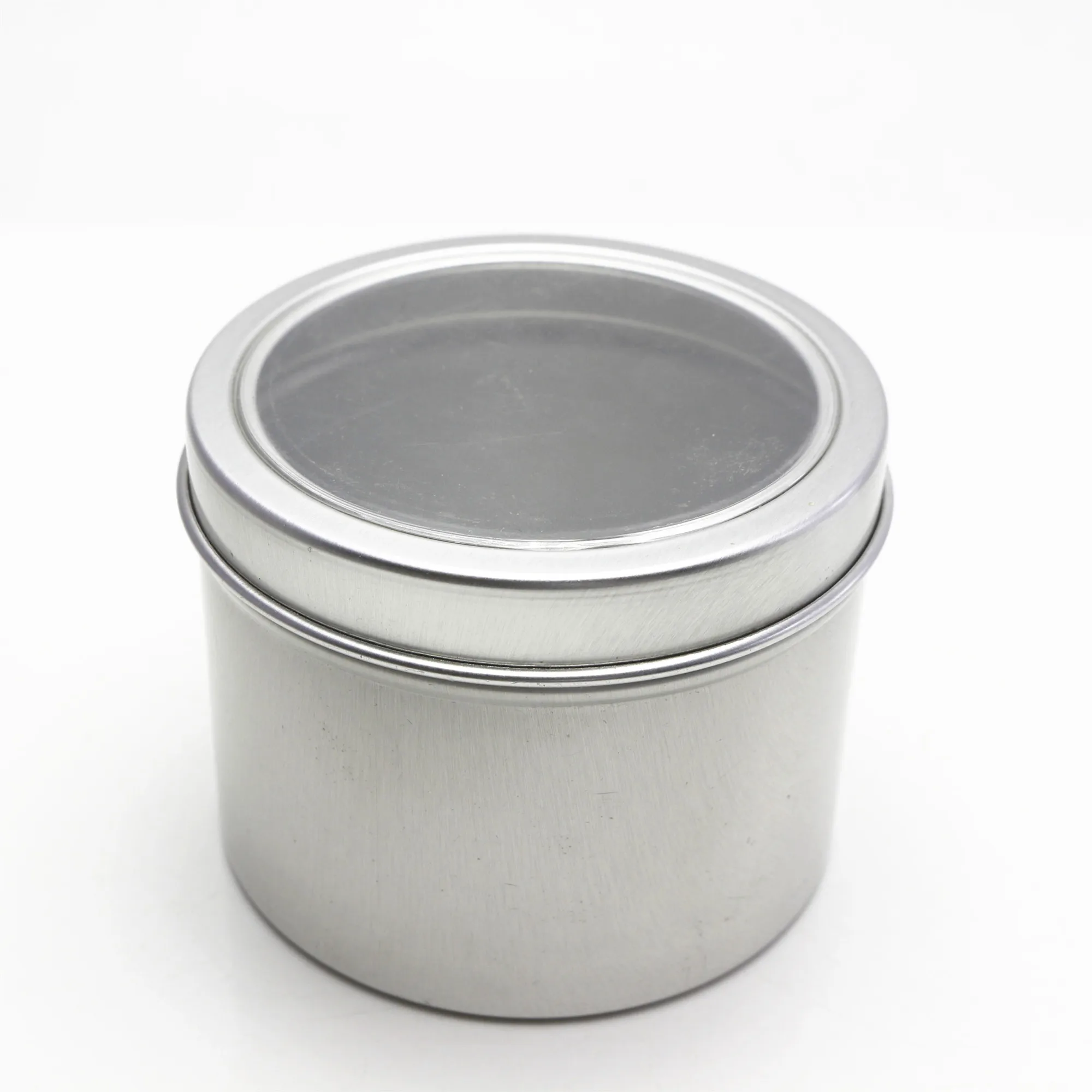 manufacture round aluminum tin cans jar 180ml 180g empty transparent window tin with slide lid AT-290K