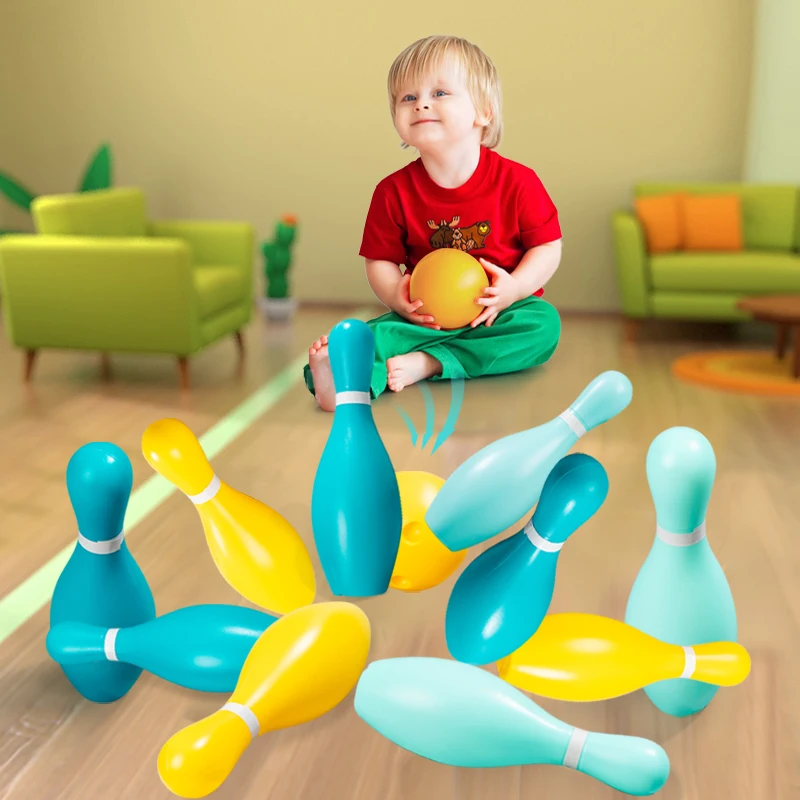 Cheap Bowling Set Sport game indoor play 19cm kids plastic toy bowling ball toys for kids