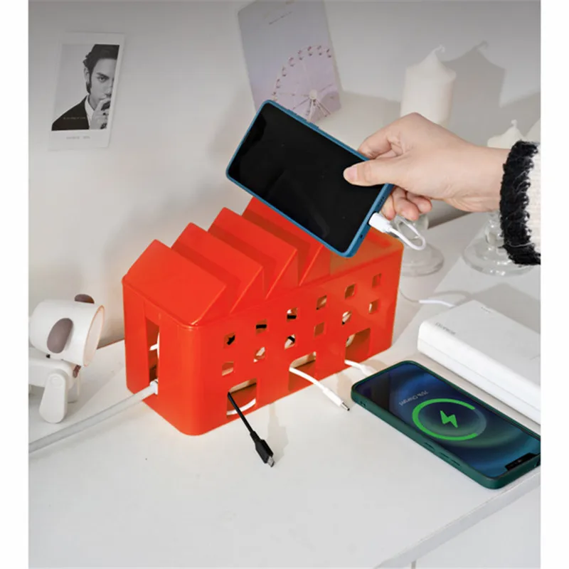 Professional Power Strip Organizer Box Desk Computer Cable Organizer Box Neat and Tidy Storage Solution for Power Strips