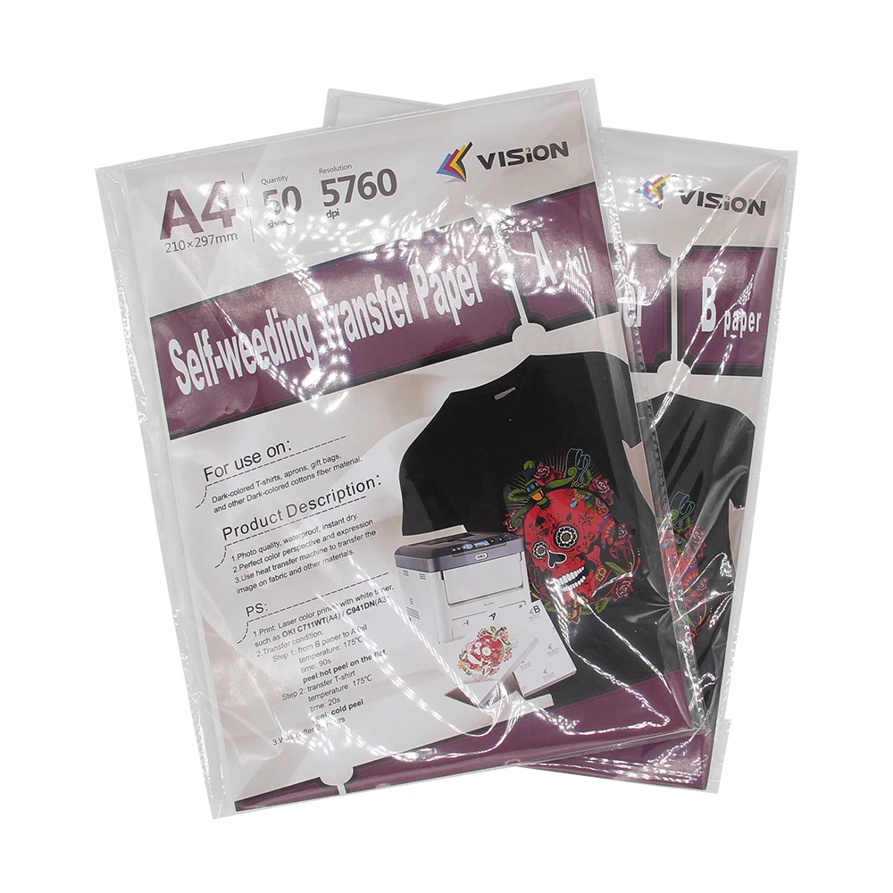 Laser Dark No Cut Transfer A+B Paper A4 A3 For Laser Printer with White Toner
