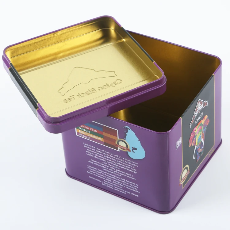 Small Square tin box tea packaging metal tin box custom