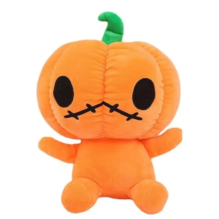 Stuffing PP cotton orange pumpkin mascot toy Halloween ornament plush monster doll wholesale OEM soft pillow toy
