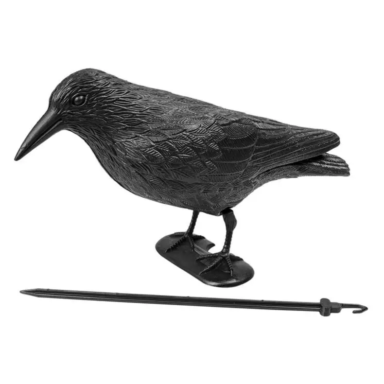 Stand Plastic Hunting Crow- Decoy Garden Bird Scarer