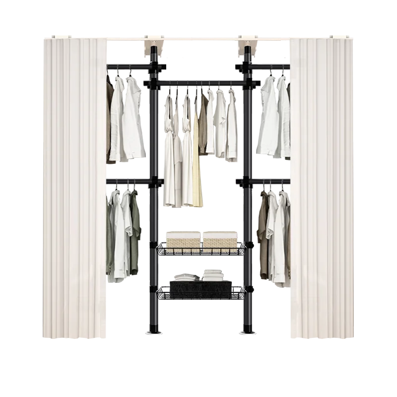Good living room clothes storage cabinet sets carbon steel expandable coat rack heavy duty interior wardrobe closet for kids