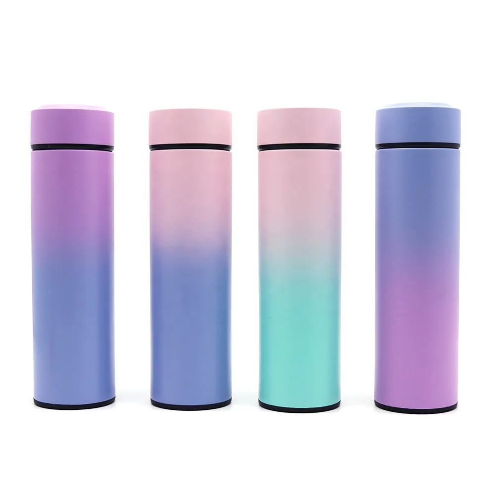 Customized Color 450ML Insulated Thermos Stainless Steel Printed Cute Water Bottle with Tea Infuser