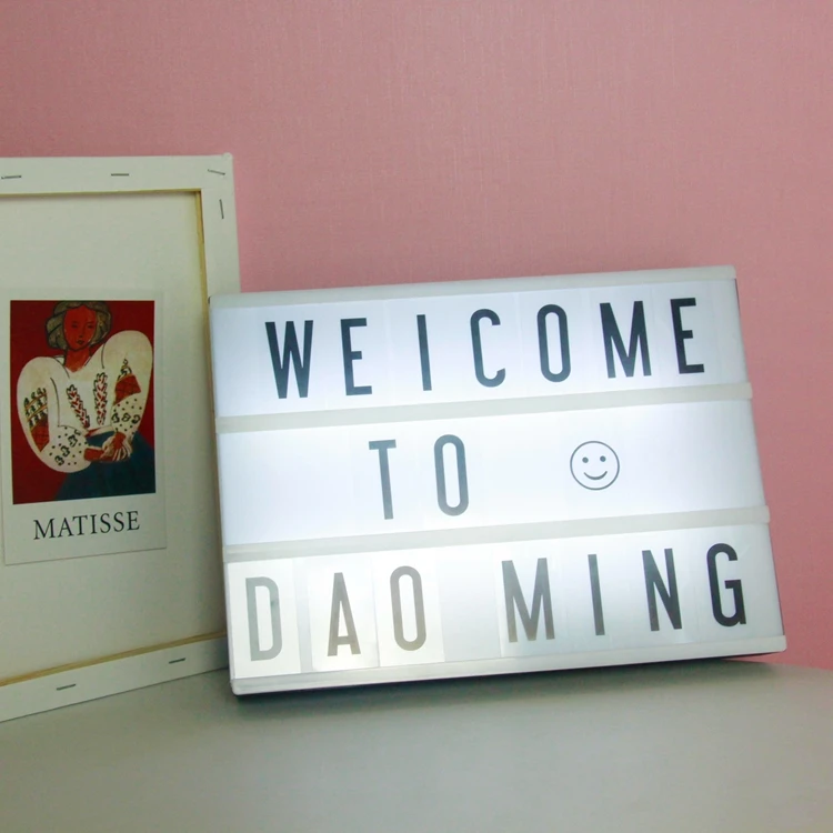 
custom cinema LED Light Up Letter sign advertising light box Battery Powered black frame white panel Cinematic Light Box outdoor 