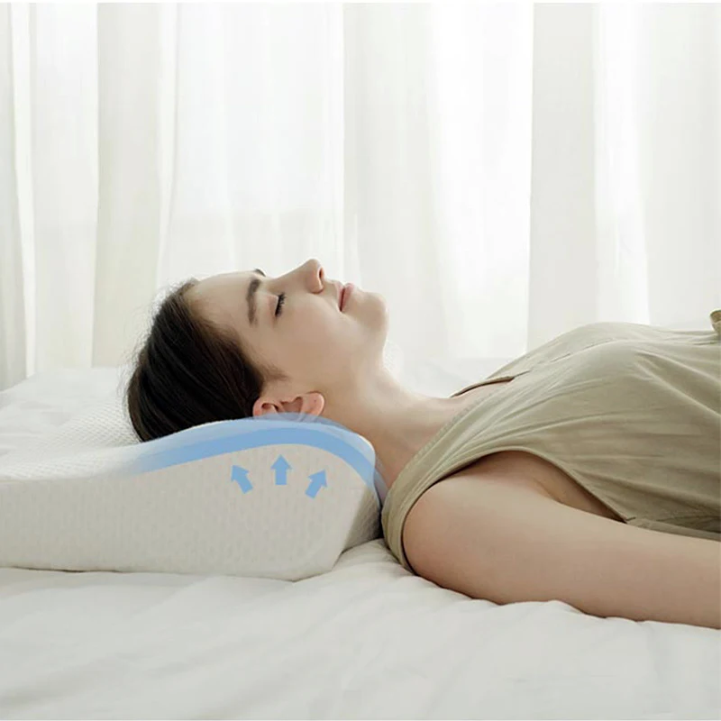 High Quality Memory Foam Pillows Contour Butterfly Shape Anti Wrinkle Pillow Perfect Concave Headrest Neck Support