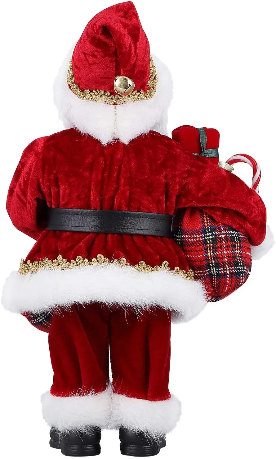 Santa Claus, Christmas Figurine Figure Decor with Christmas Sock and Gifts Bag for Holiday Party Home Decoration