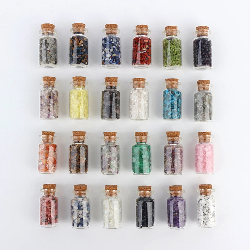 Custom crystal wishing bottle natural crystal quartz loose stone healing crystal gravel