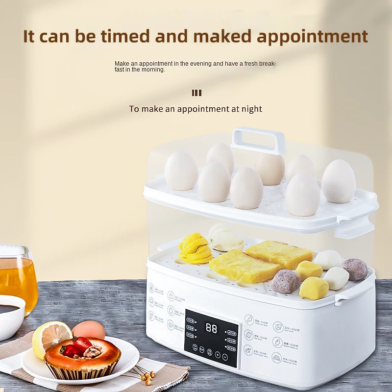 12L 3 Tiers Large Capacity 60 Minutes Mechanical Timer Electric Food Steamer