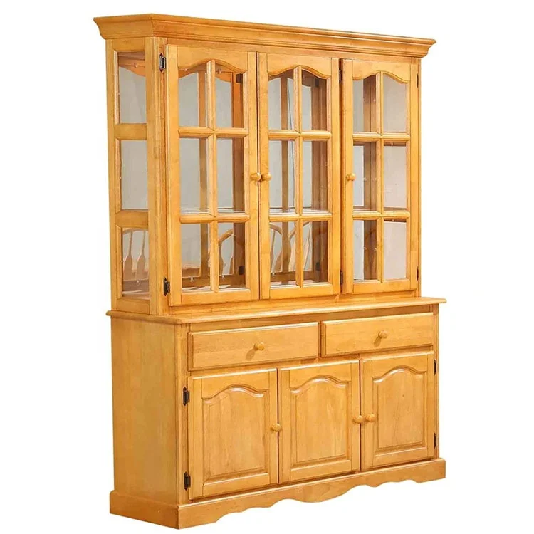 China Cabinet Living room Wholesale Wood Treasure Buffet and Lighted Hutch