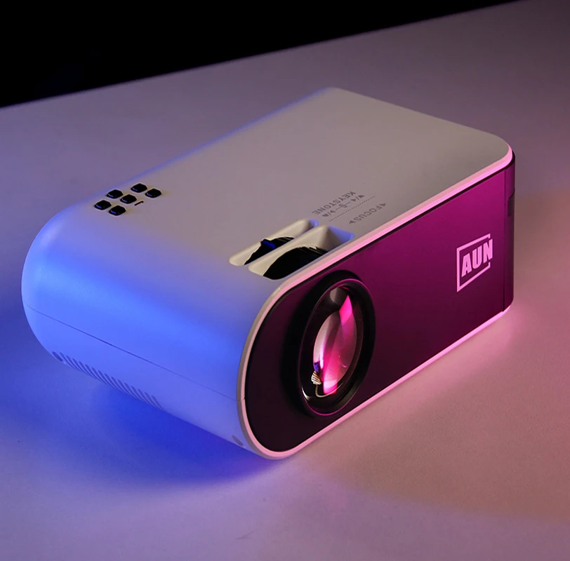Мини-проектор AUN family W18, беспроводной дисплей с функцией синхронизации для телефона, светодиодный проектор для 3D видеопроектора 1080P
