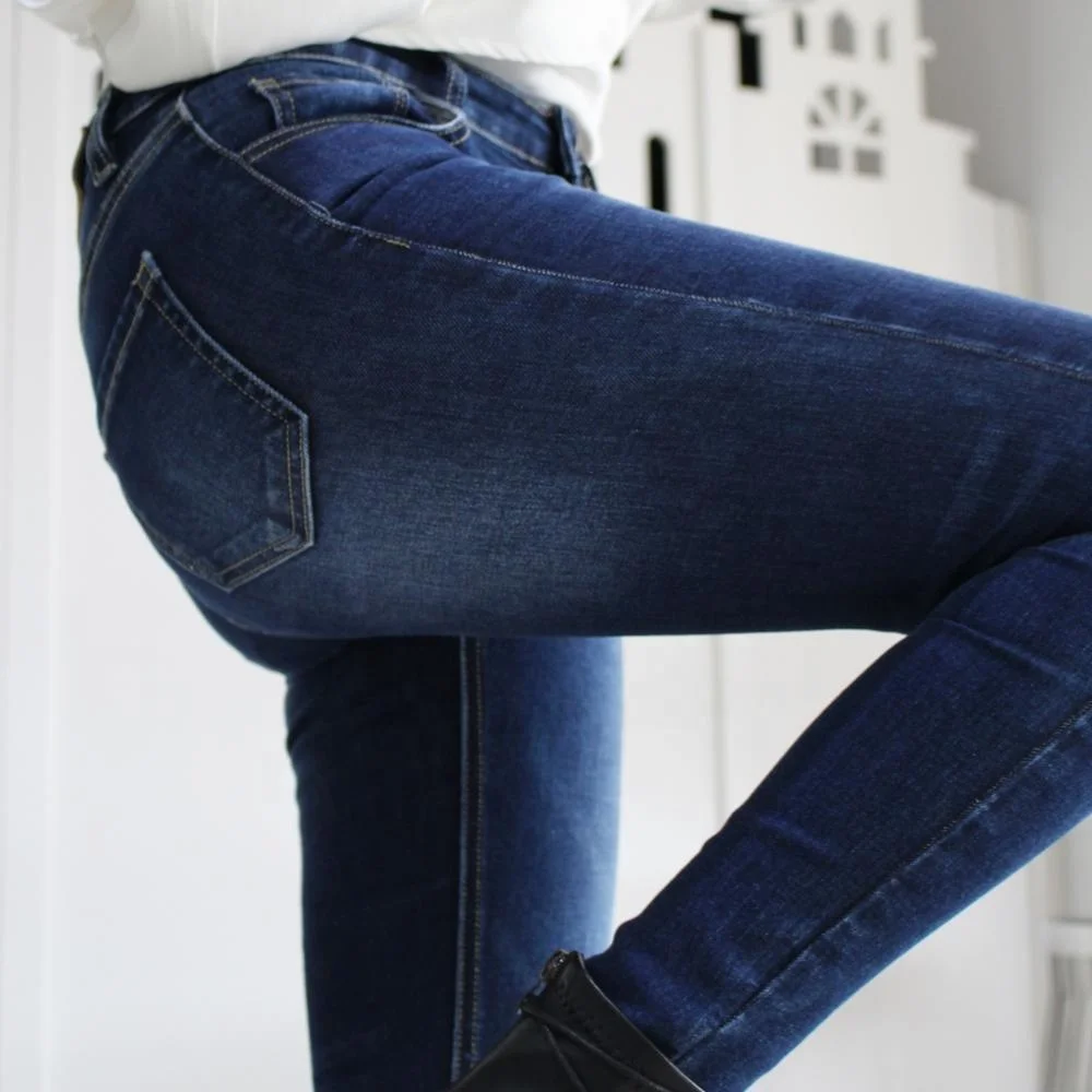 10.3 oz power stretch cotton elastane denim fabric for lady skinny jeans