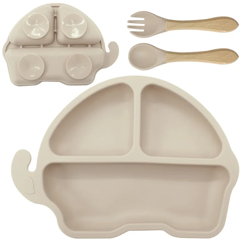 Wholesale Baby Feeding Set Soft Spoon BPA Baby Feeding Spoon Fork Set Utensils Silicone 3 Pcs Baby Set Feeding