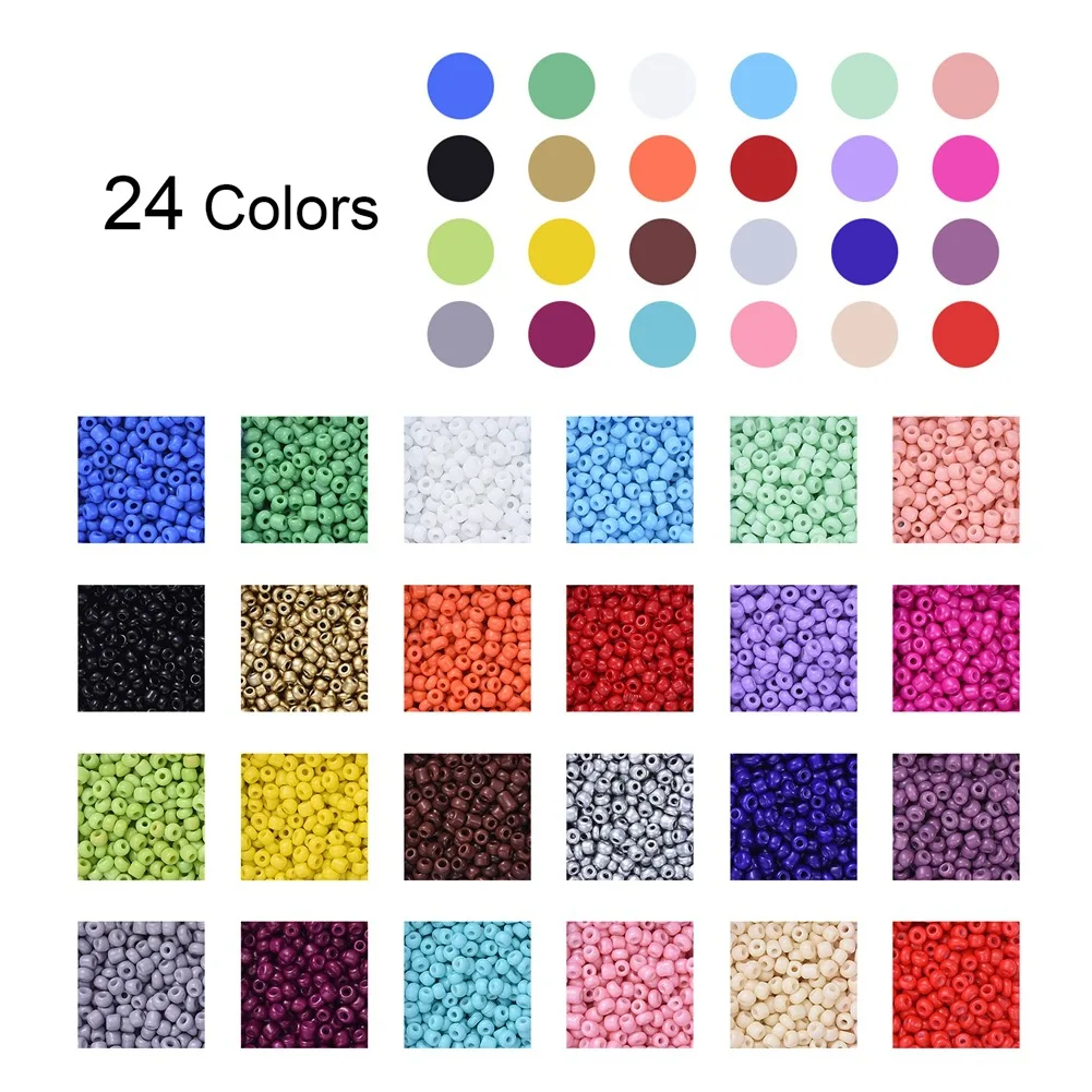 24XC01 2/3/4mm 24grids Glass Seed Beads Charm Crystal Spacer For Jewelry Making Rings DIY Handmade
