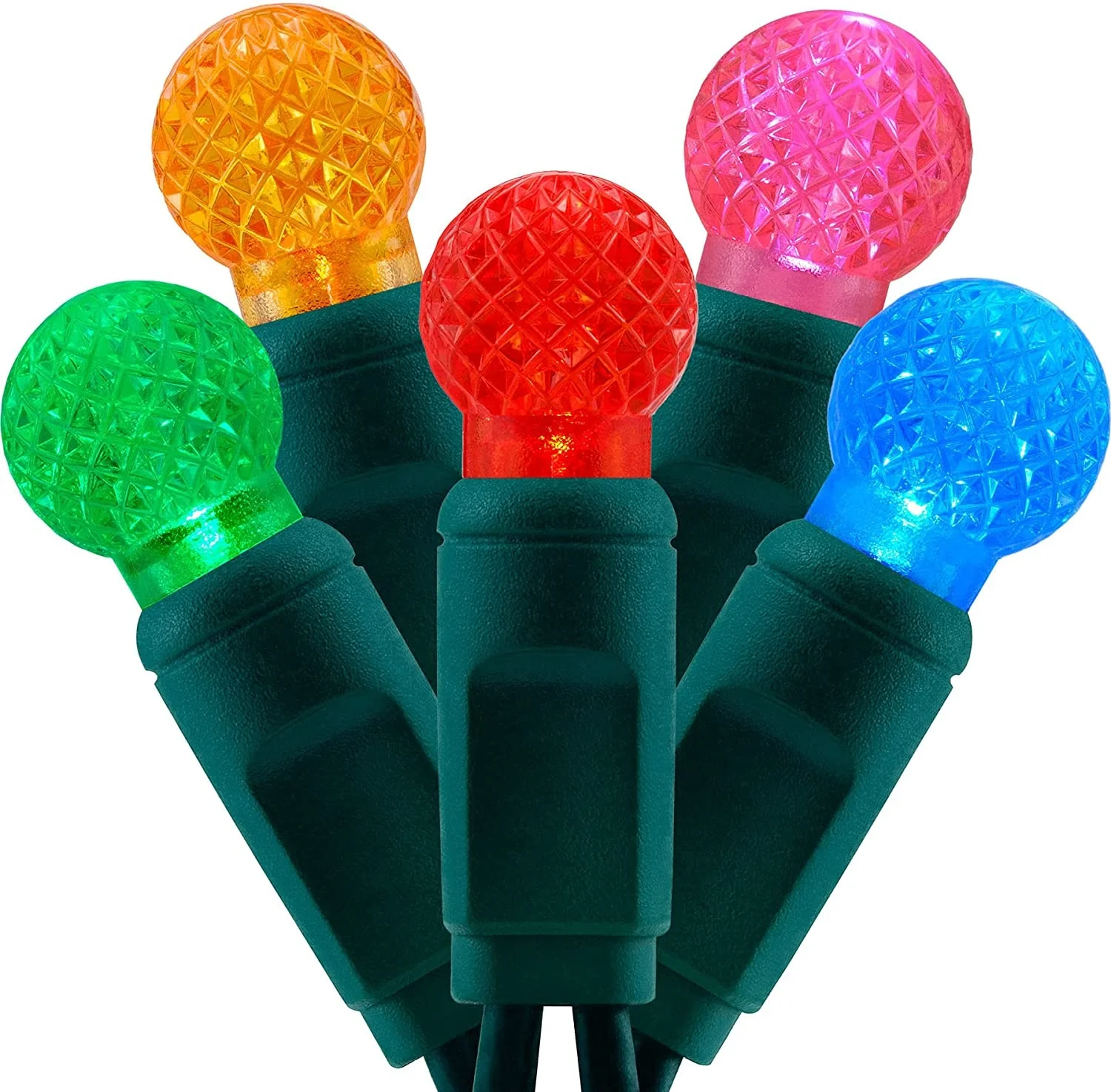 UL  Outdoor 120V G12 70 Led Faceted String Lights Christmas Tree Decorative Mini String Lights