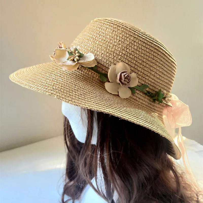 2023 Summer Sunshade Natural Lifeguard Straw Hats Custom Logo Patch Surf Safari Straw Hat