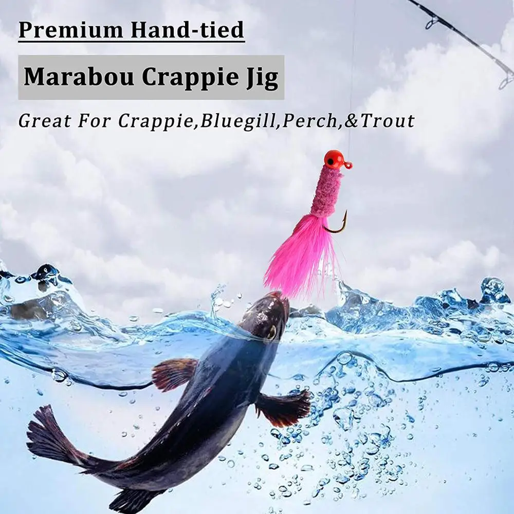 Feather Hair Jig head for Perch Panfish Bass Pike Walleye Trout